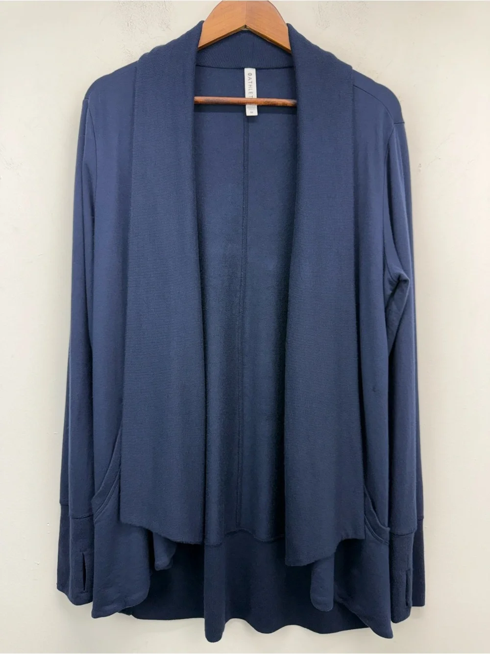 Athleta size Medium Women’s Blue Nirvana Pranayama Wrap Cardigan Sweater